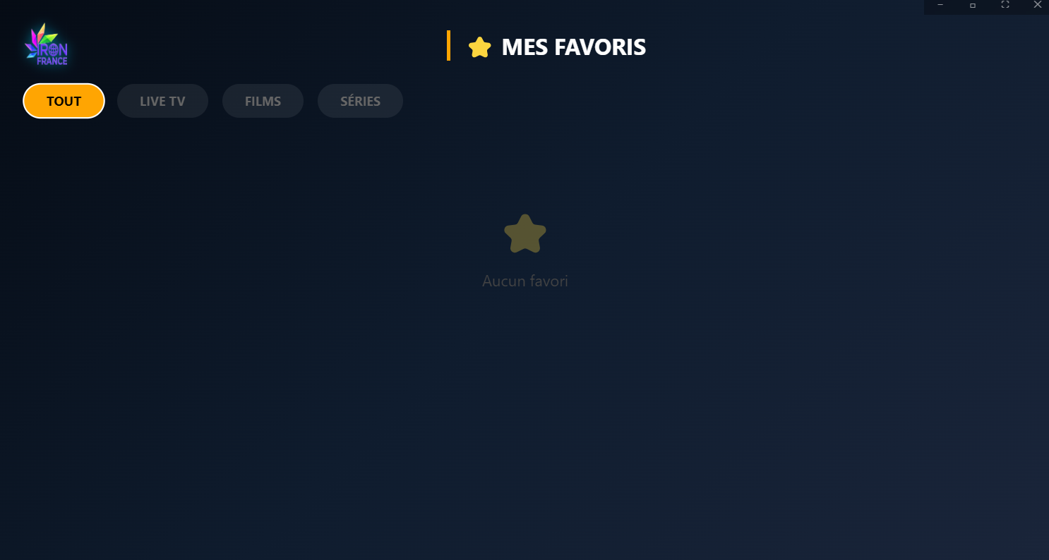 Page Favoris Iron TV France Windows - Chaînes préférées